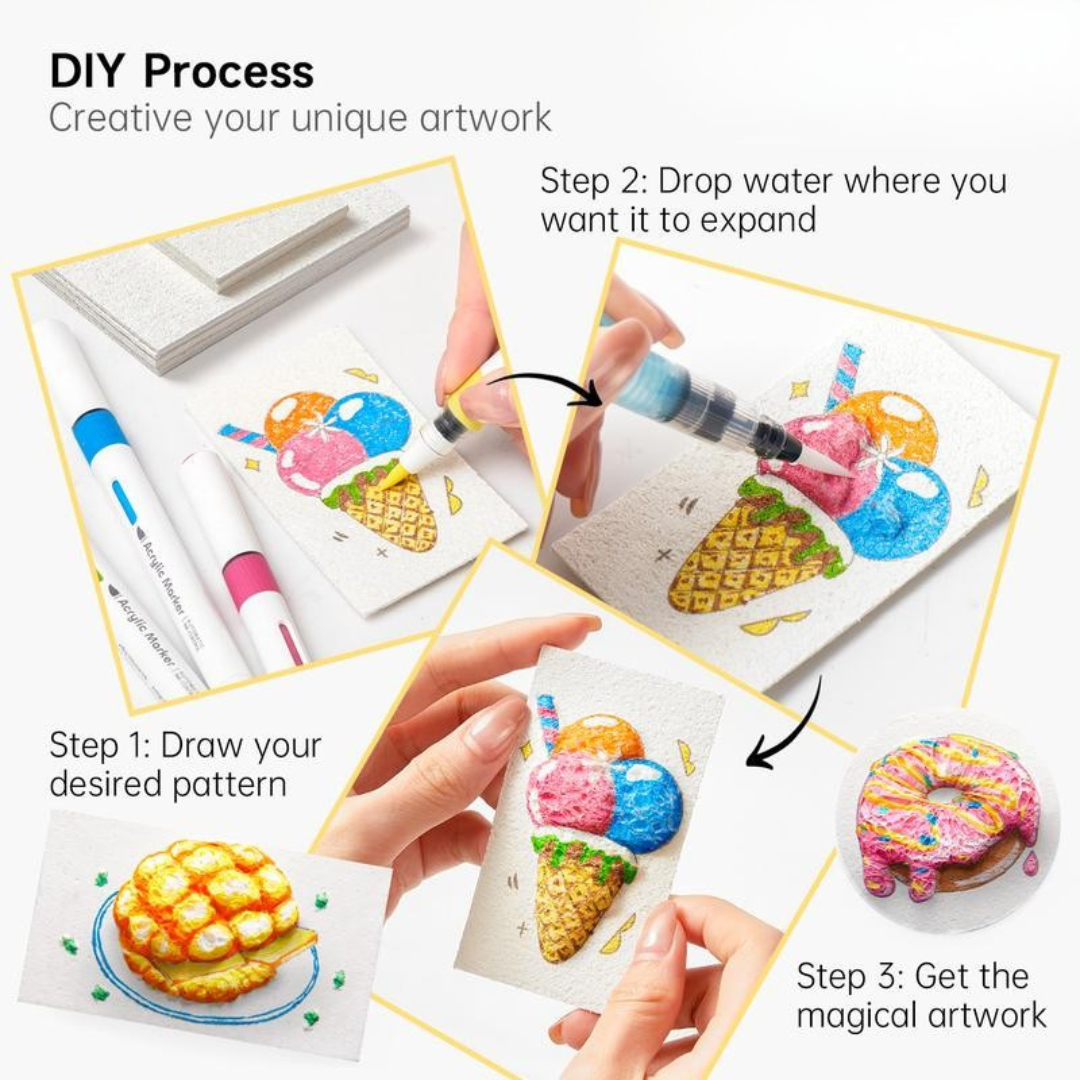 44 Pcs Magic Foam Texture Painting Kit