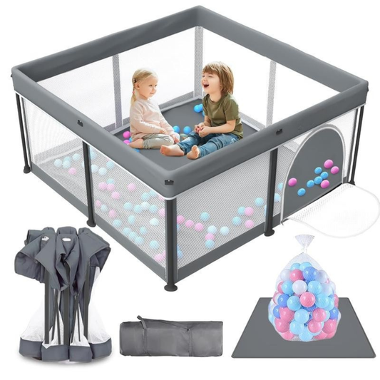50" x 50" Foldable Baby Play Pen with Mat