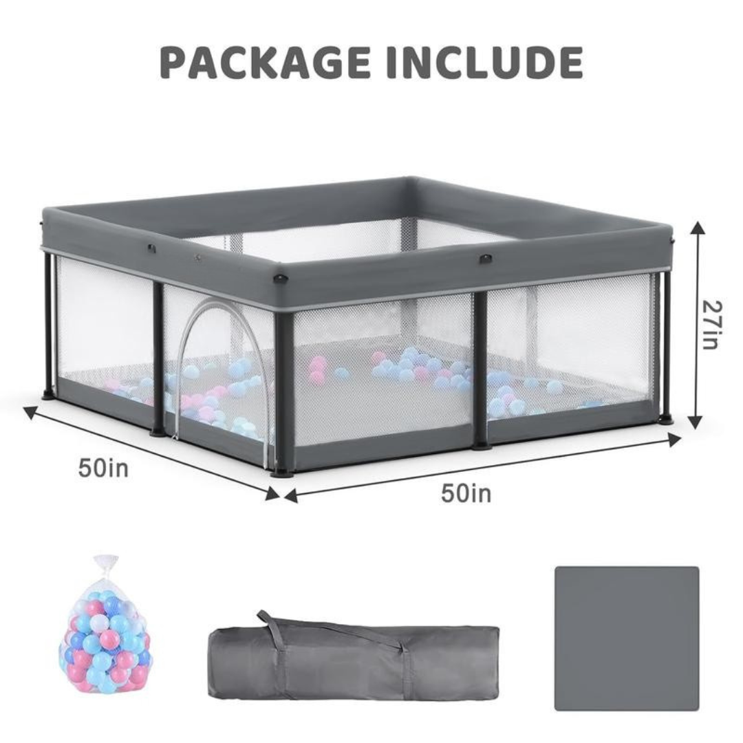 50" x 50" Foldable Baby Play Pen with Mat