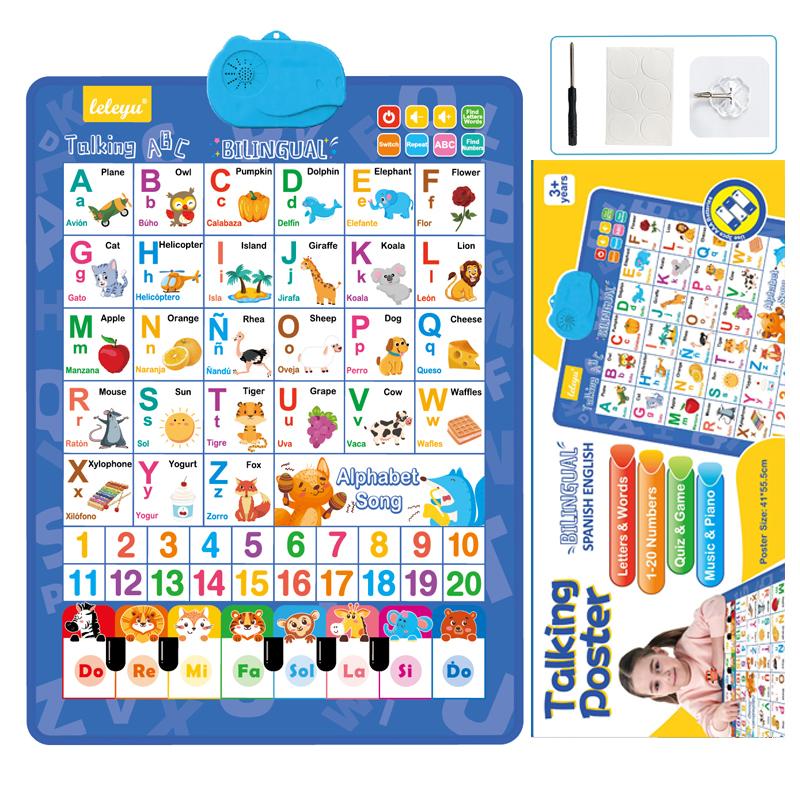 Kids' English-Spanish Alphabet Wall Chart