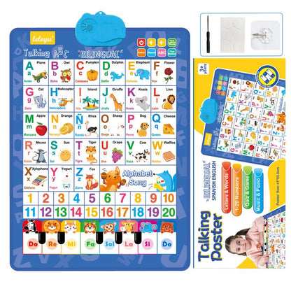 Kids' English-Spanish Alphabet Wall Chart