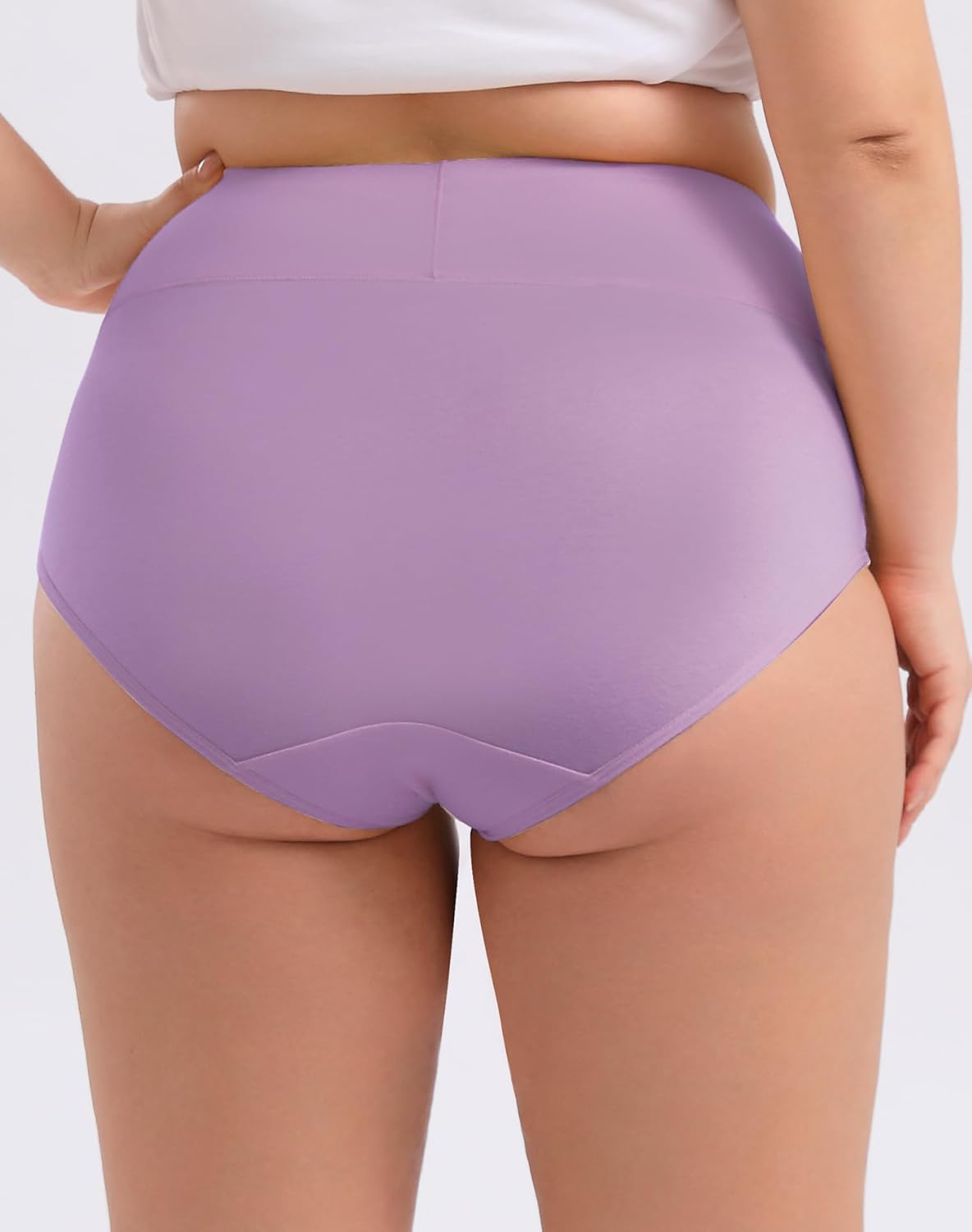 MAUSHA Women's Plus Size XL-5XL High Waisted Cotton Underwear