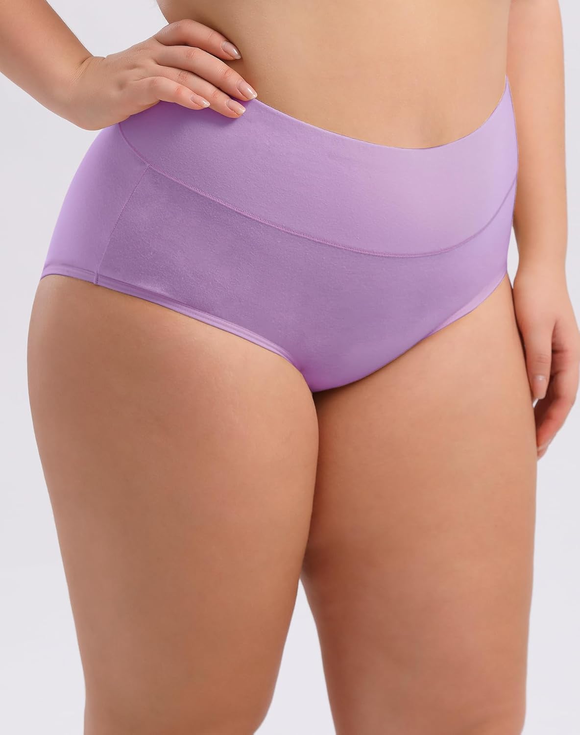 MAUSHA Women's Plus Size XL-5XL High Waisted Cotton Underwear