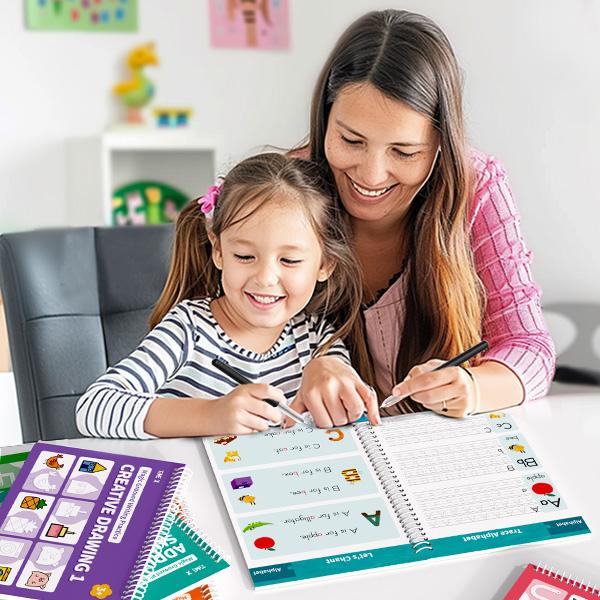 6 Reusable Grooved Handwriting Workbook for Kids