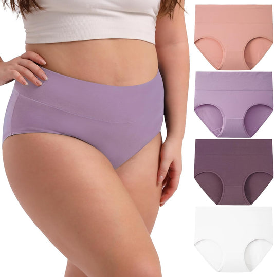 MAUSHA Women's Plus Size XL-5XL High Waisted Cotton Underwear
