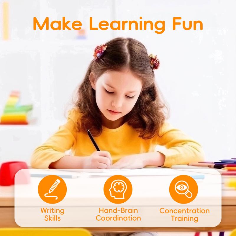 6 Reusable Grooved Handwriting Workbook for Kids