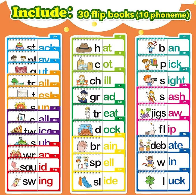 30 Phonics Word Family Build Book