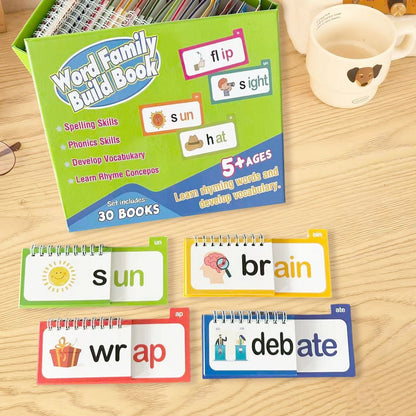 30 Phonics Word Family Build Book